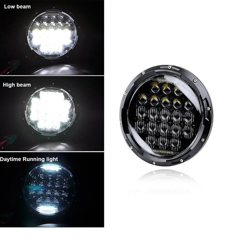 7 Inch LED Headlight for Jeep Wrangler Lada 4X4 Motorcycle DOT Smoke 5D Len 84W LED Headlamp 7" with DRL