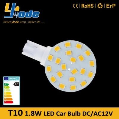2W Round LED T10 Bulb Medium Base Car Lights