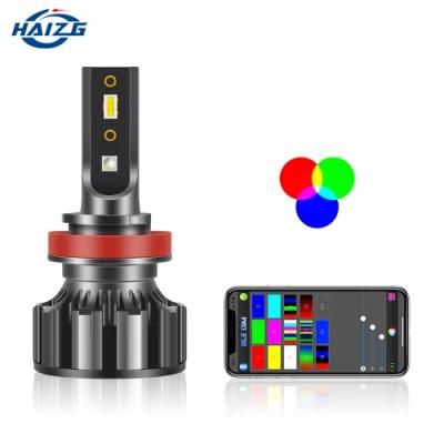 Haizg New Style High Lumen RGB Car LED Headlight APP Control Auto Lighting Systems