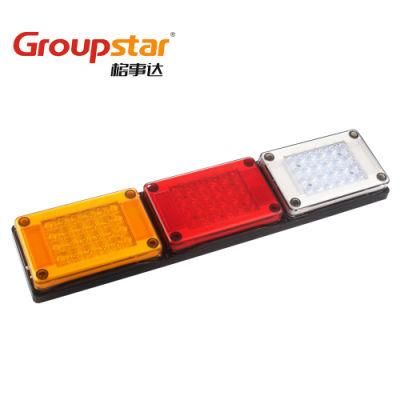 Auto Lamps 12V 24V Adr Rectangle Three Color UV PC LED Trailer Truck Tail Lights