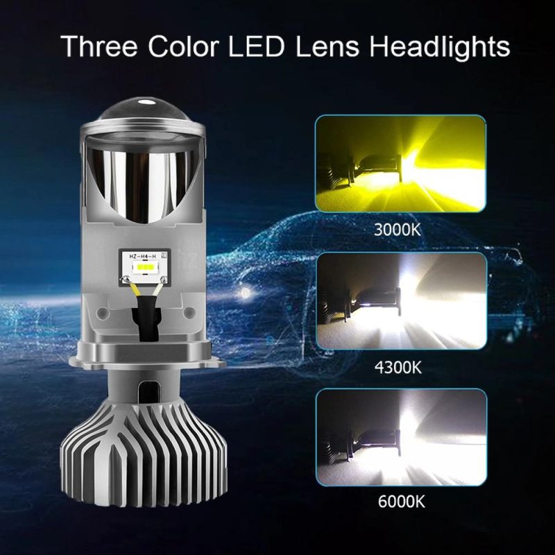 Highlight Spotlight Car LED Headlight Y6s Lens Headlight 80W 20000lm 9-32V Csp Chip 6000K H4 High Beam Low Beam Lights Headlight