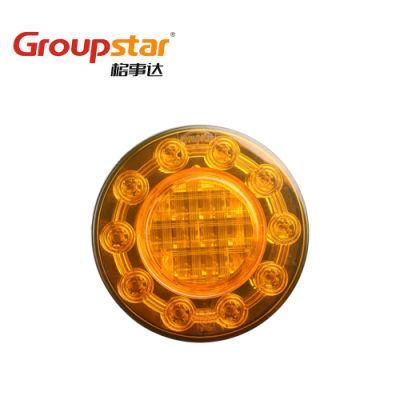 E-MARK Adr Approval UV PC 4inch 15PCS Stop Tail 24V 12V Round LED Truck Tail Light