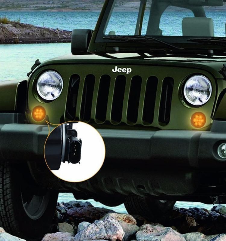 Amber LED Front Turn Signal Light Assembly 2007-2017 for Jeep Wrangler Jk Turn Lamp Fender Flares Eyebrow Indicator
