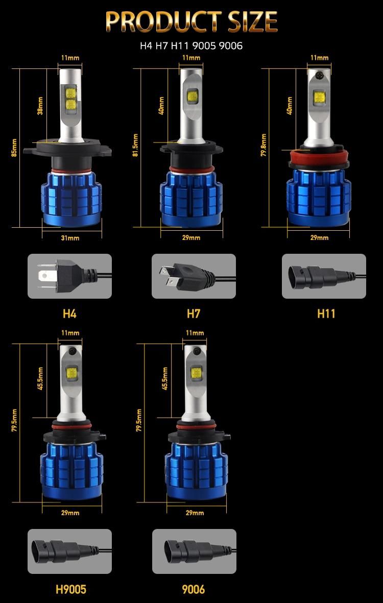 Auto Lighting System H4 LED 8000lm Car Headlight Bulbs H11 H7 H4 LED Headlight