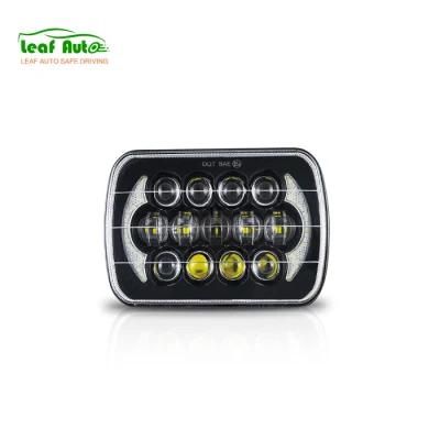 105W 7X6&quot; 5X7 Inch Projector Headlamp with Angel Eyes DRL for Chevrolet Jeep Cherokee Xj H6054 H5 High Low Beam LED Headlight 5.75&quot;