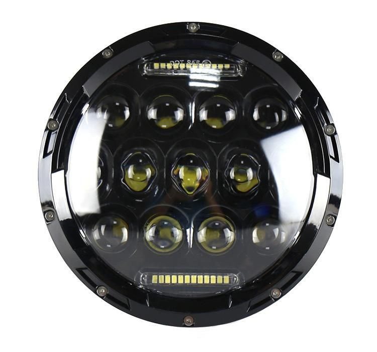 7′′ Round LED Headlights with Halo Angle Eyes DRL for Jeep Wrangler Jk High Low Beam 7 Inch 75W LED Headlight