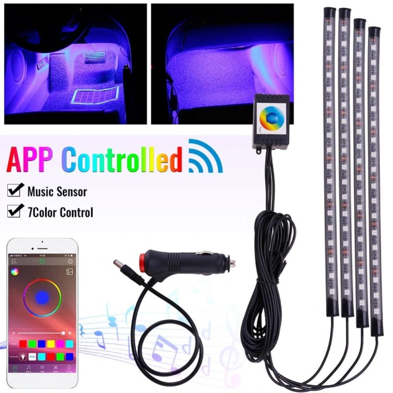 Car RGB LED Strip Light LED Strip Lights Colors Car Styling Decorative Atmosphere Lamps Car Interior Light with Remote 12V