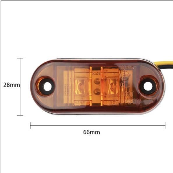 Amber LED Side Marker Clearance Indicator Lights 2 LED Smoke Lens Waterproof 12V Trailer Lorry Van Bus Boat Marine LED Marker