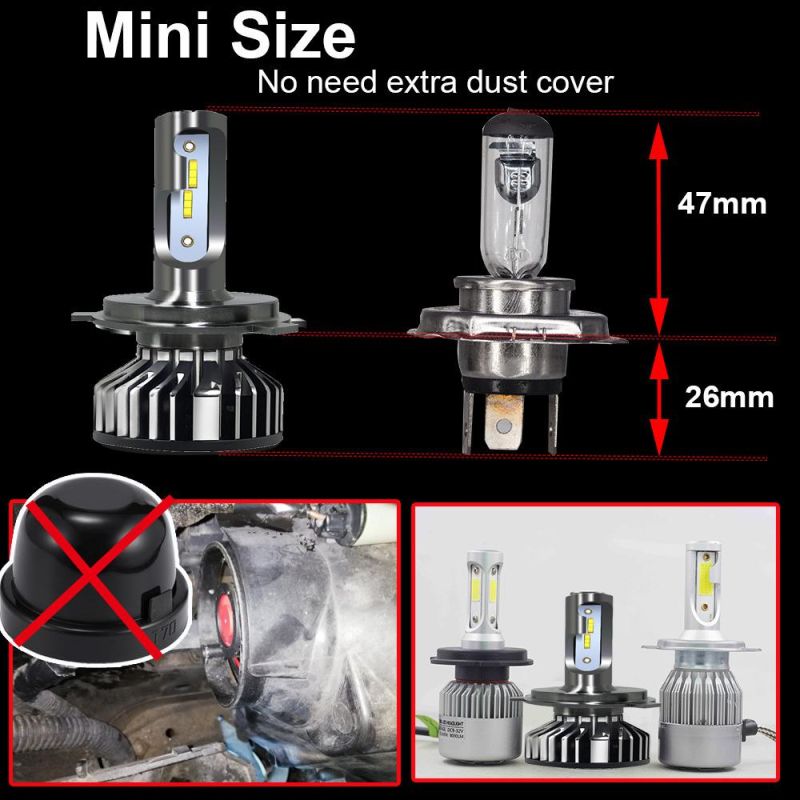 Super Bright High Low Beam 16000lm Mini H3 H1 H11 880 9005 9006 H13 Car LED Headlight Bulb H4 H7 LED, Auto H4 H7 F2 LED Headlight