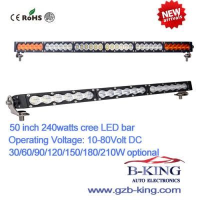 New 50inch 240W CREE LED Light Bar Amber White