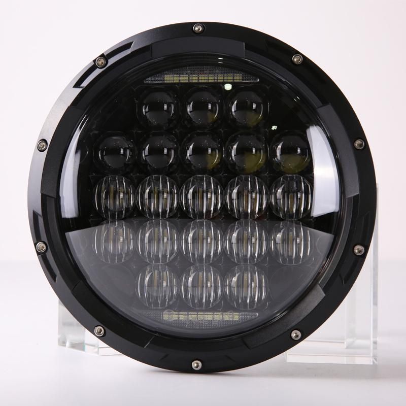 Silver Black 7 Inch 75W 126W Round H13 H4 for Harley Davidson