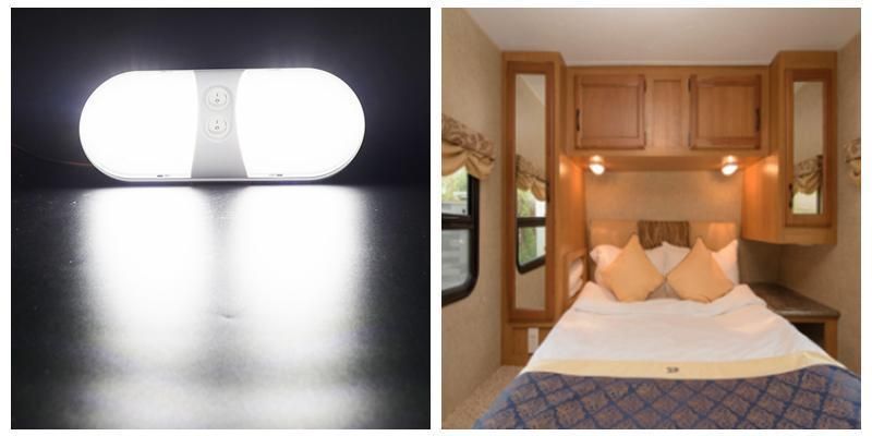 12V LED RV Ceiling Dome Light Car Interior Lamp RV Interior Lighting with Adjustable Switch for Trailer Camper Car RV Boat