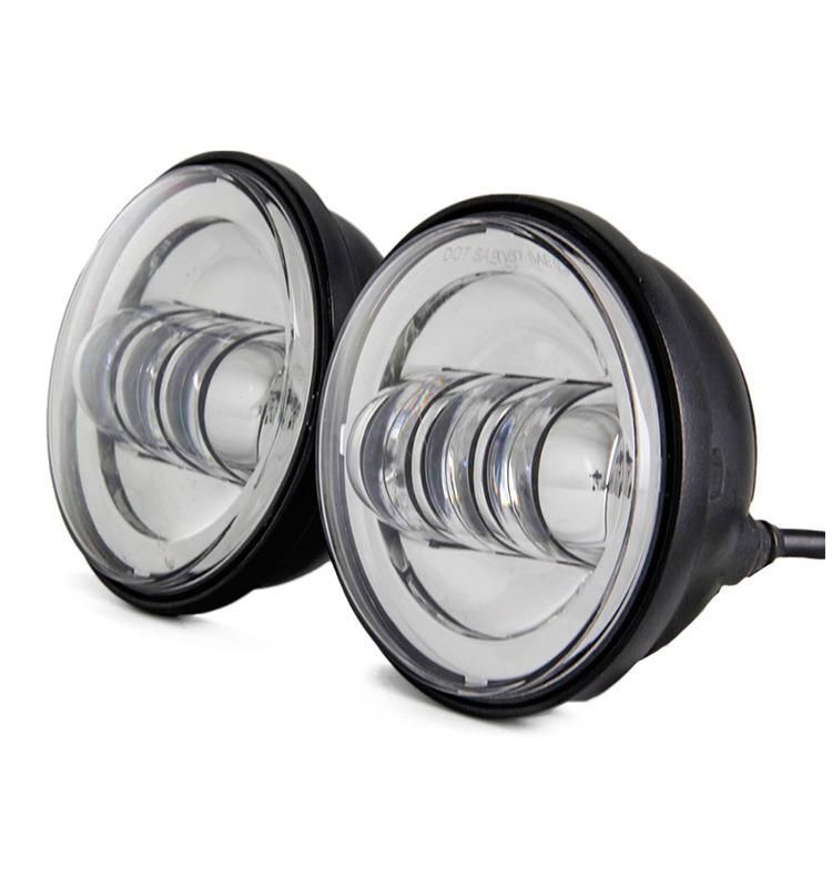 Round 4.5" 4 1/2" Inch 30W LED Auxiliary Lamp for Harley Motorcycle Passing Fog Light