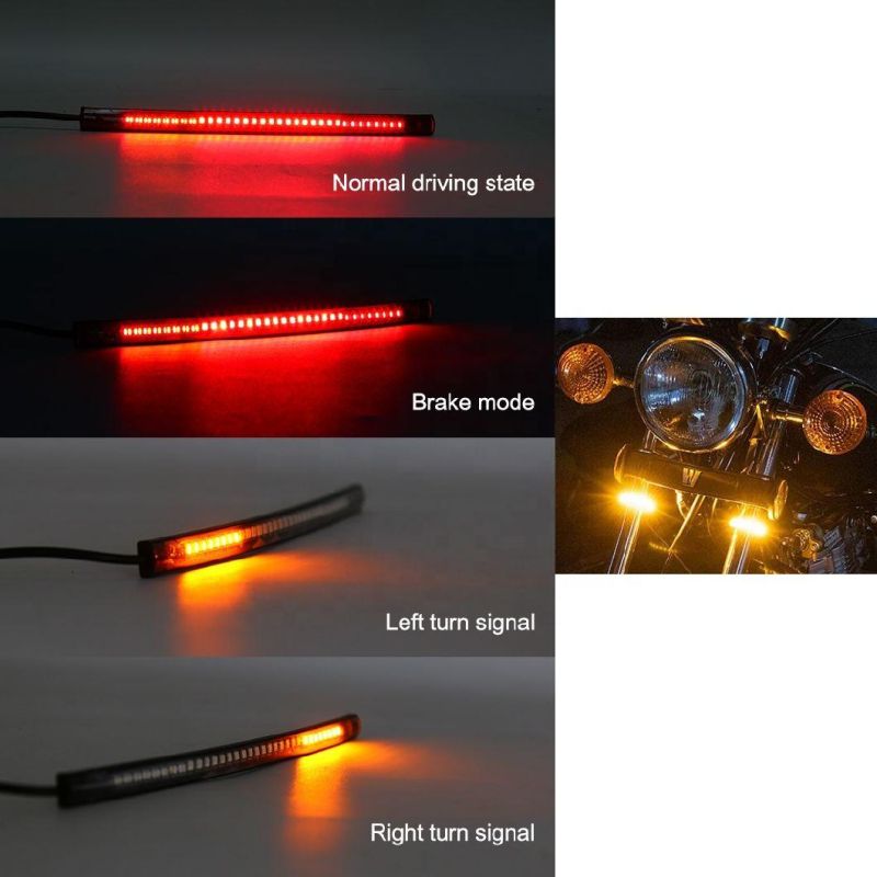 Motorcycle LED Strip Turn Signal Light Bar Brake Tail Lamp