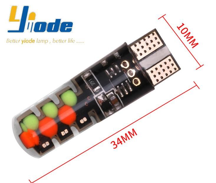 New Style RGB with Remote Control T10 COB Silicone Car Width Indicator Flashing Light Atmosphere Light