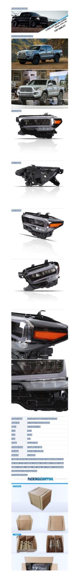 LED Headlight 8115004250 2020 811104250 Headlamp for Toyota Tacoma