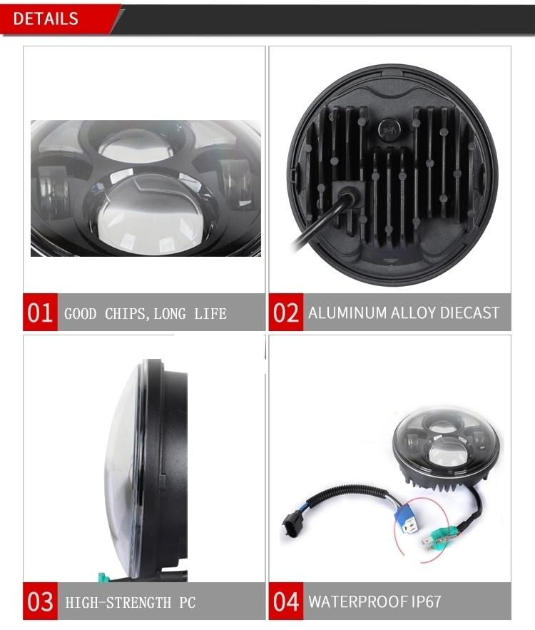 Brightest Auto Round LED Headlamp Sealed Beam Truck Headlight 5inch 6 Inch 7 Inch DRL Car LED Headlight