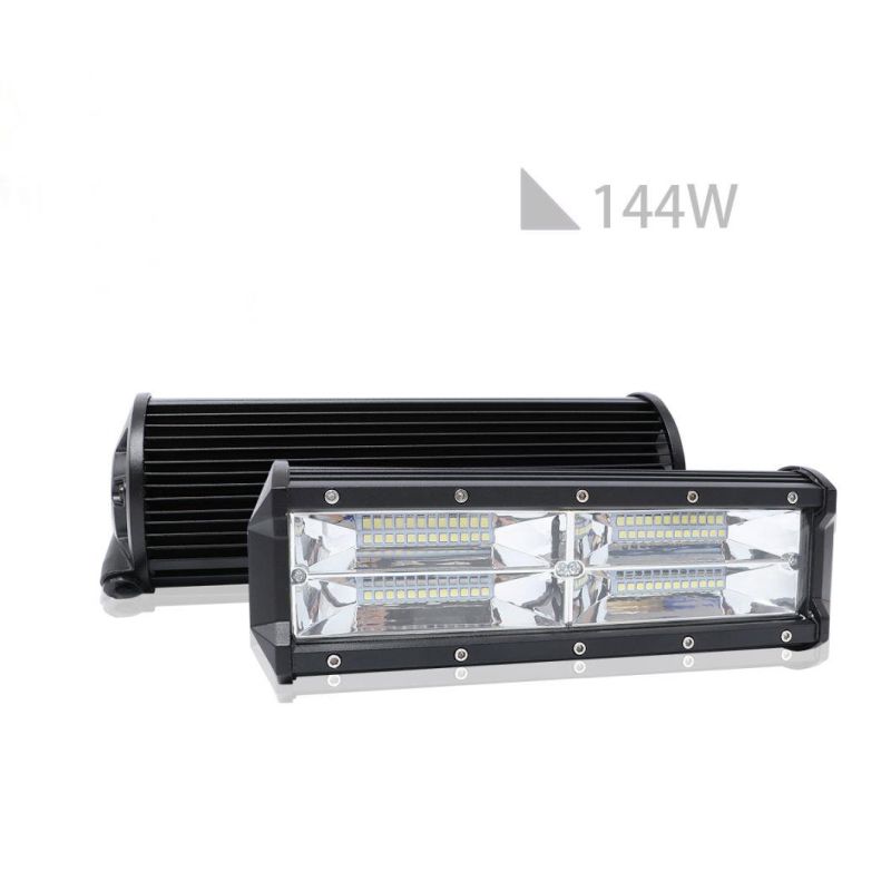 LED Light Bar 9inch 144W LED Work Light Bar White Color Driving Lights for Offroad Trucks SUV ATV 4X4 Jeep Boats Super Bright