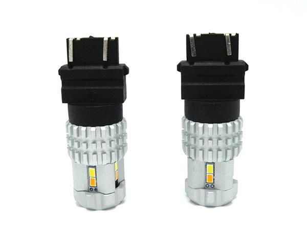 Super Bright High Power 3157 Switchback 12 SMD 3020 Dual Color Amber White LED Bulbs