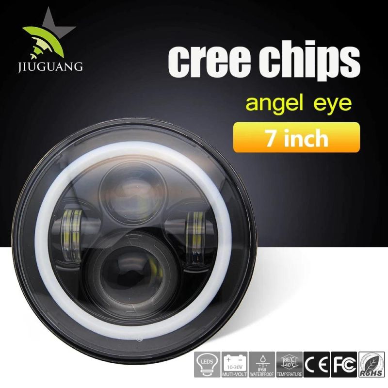 Super Bright Angel Eyes Optional 50W 7inch Round Headlights