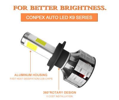 Carolyn H4 H1 H3 H11 LED Car Headlight K9 COB Auto LED Head Lighting System 12V 6000K Car Part LED Bulb