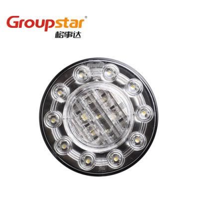 E-MARK Adr Approval UV PC 4inch 15PCS Stop Tail 24V 12V Round LED Truck Tail Light Car Parts