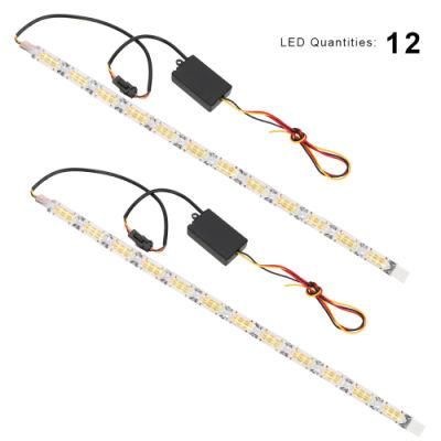 Flexible Crystal Angel Tears LED Strip Light with Turn Signal DRL Daytime Running White with Following Yellow Function