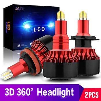 2PCS 8 Sides Car LED Headlights H1h3h4h7h11 Good Driving Light 9005 9006 Auto Light Conversion Kit