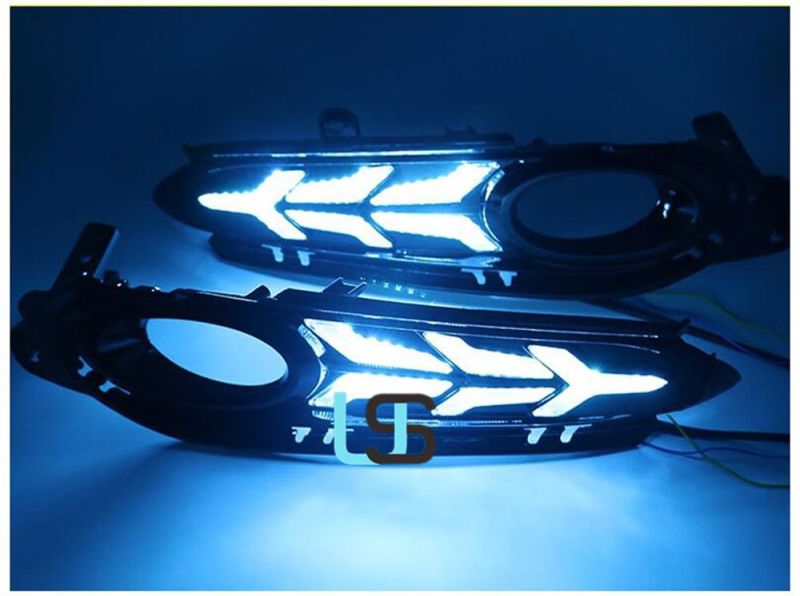 for Honda Hrv Hr-V Vezel 2014-2015-2016-2017-2018 LED DRL Brake Reverse Front Bumper Fog Lamp Daytime Running Lights with Turn Signal Relay Daylight
