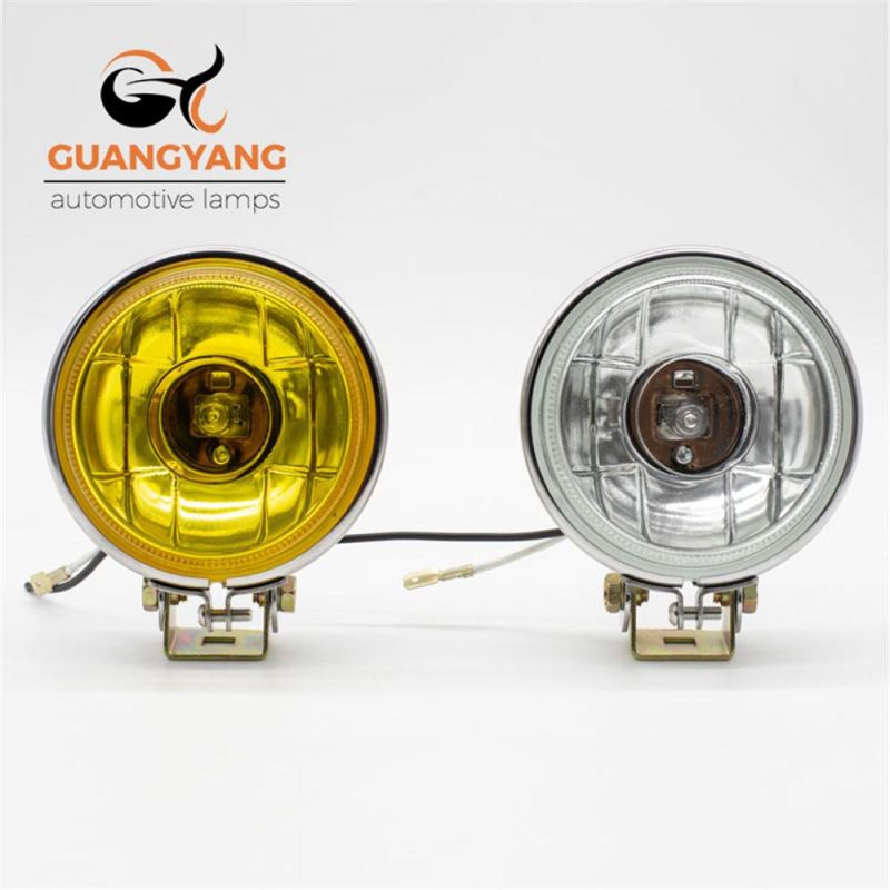 3 Inch Yellow Fog Light Round Sealed Beam with Halogen Bulb H3 Warm White Auto Headlamp