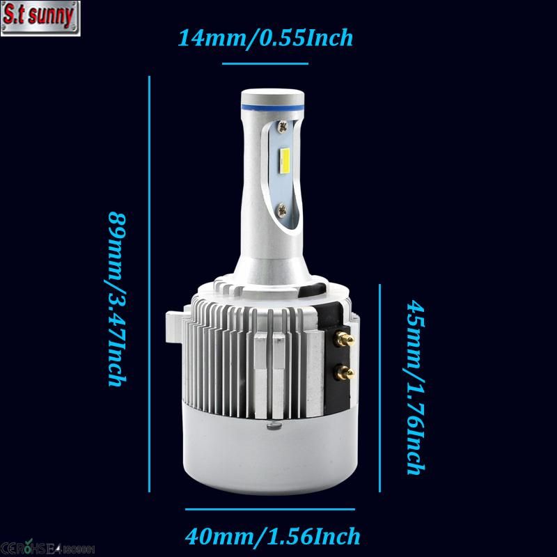 H15 LED Headlight Bulbs 36W 8000lm 6000K Super Bright for Golf 7 Headlamp