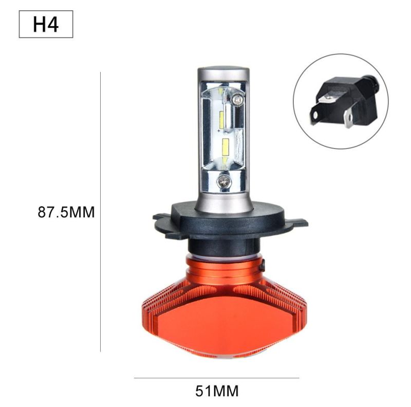 All in One 25W Red S1 H7 Car LED Headlight 4000lm Auto Bulbs LED Headlight Kits for 6500K LED Headlamp Front Light