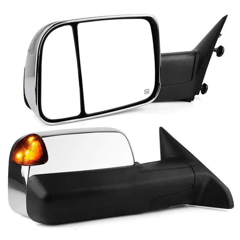 Lite Way Pick up Truck Towing Mirror Power Heated Turn Signal Car Side Mirror Puddle Lamp Side View Mirror for 2009-2012 Pickup