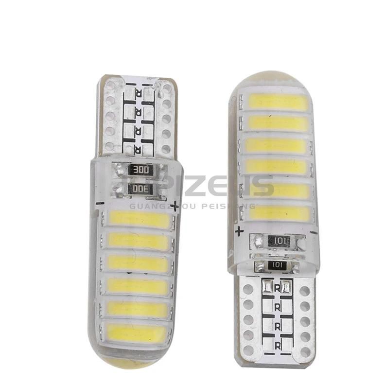 Silicone 12V 6W Canbus T10 7020 12 SMD 7014 LED 194 W5w Trucks Trailer Flashing Light Bulb to Cars