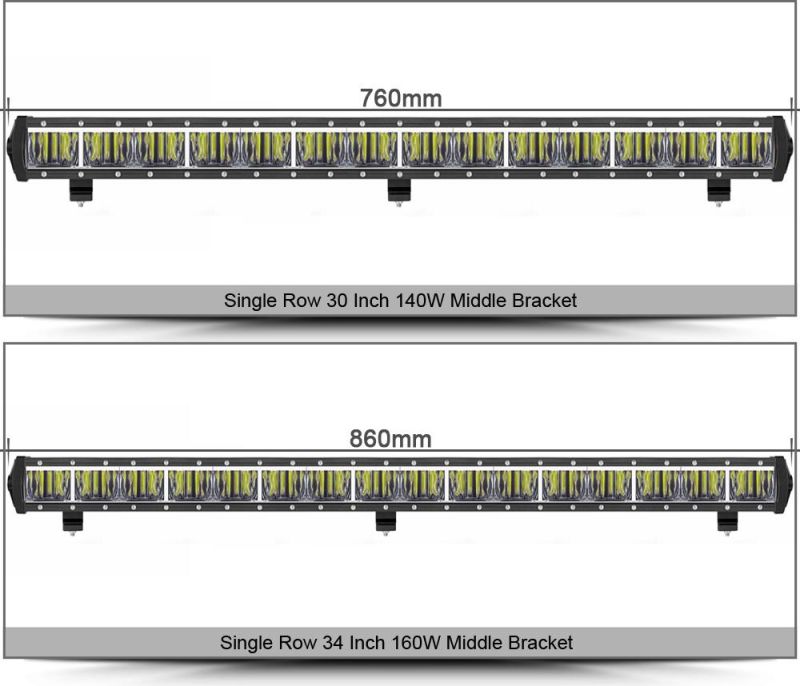 High Power LED Single Row Strip Light 20W 40W 60W 80W 120W 160W Spot Light 9d LED Work Light Bar for off-Road Vehicle