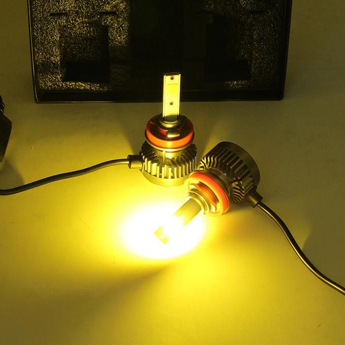 Gt3b High Power White Yellow Auto Dual Color C6 LED Headlight 4000lm H11 LED Bulb