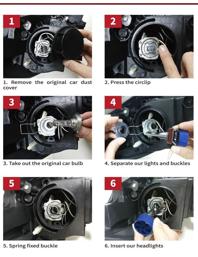 Conpex OEM Plug and Play Chip Style Universal Waterproof 9A PRO H1 12V Voltage Auto LED Headlight