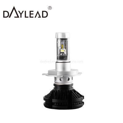 X3 LED Headlights Three Color White Yellow Blue H7 9005 9006 H11 9012 Fanless Car LED Headlights