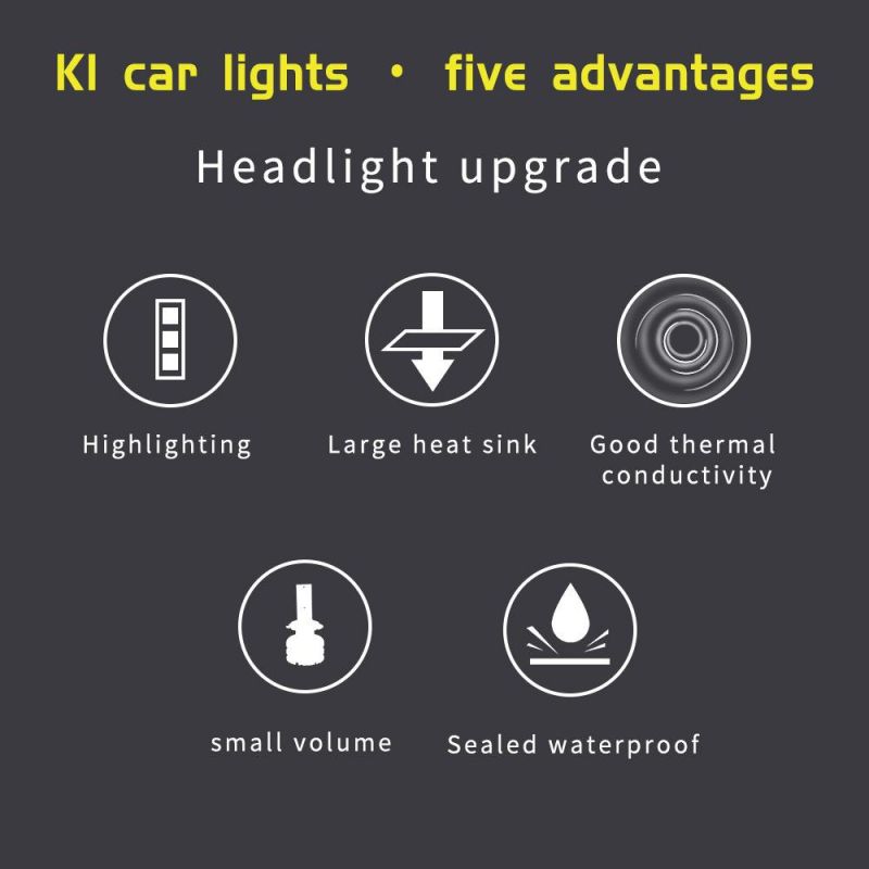 K1 Auto Lighting System 6500K 4000lm S1 X3 Replacement Fanless 12 Volt Csp LED Motorcycle Headlight Bulb Built-in Decorder New Design Slim Lamp S1