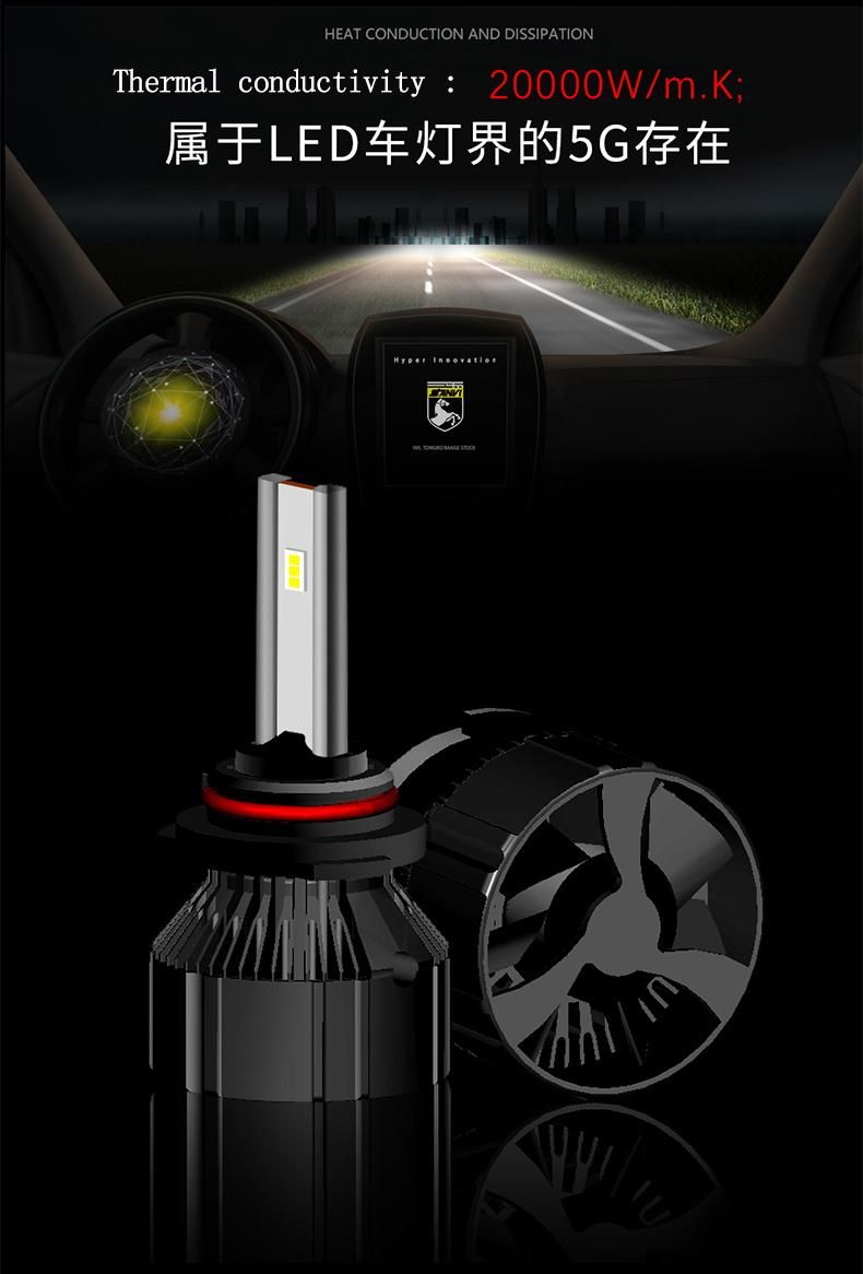 Sanvi C6 12V 4600lum 55W 5500K Dual Heat Pipe Car LED Headlight Bulb Car Lamp H4 H7 LED Headlamp Bulb Automotive Car Lights Factory Supplier