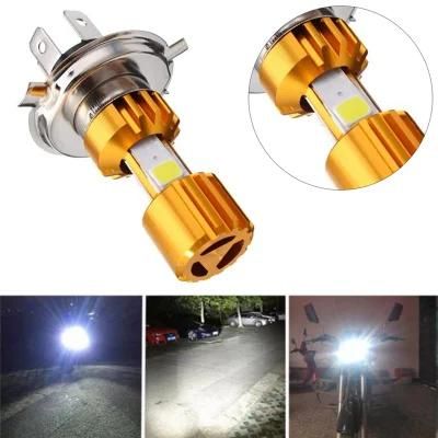 H4 LED 3 COB Motorcycle Headlight Lamp Bulb 6000K Hi/Lo Beam Light White 18W