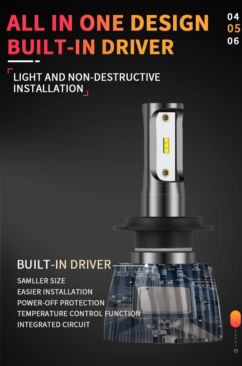 High Quality Waterproof V23 45W Car Auto LED Light Bulbs Head Lamp H7 LED Headlight
