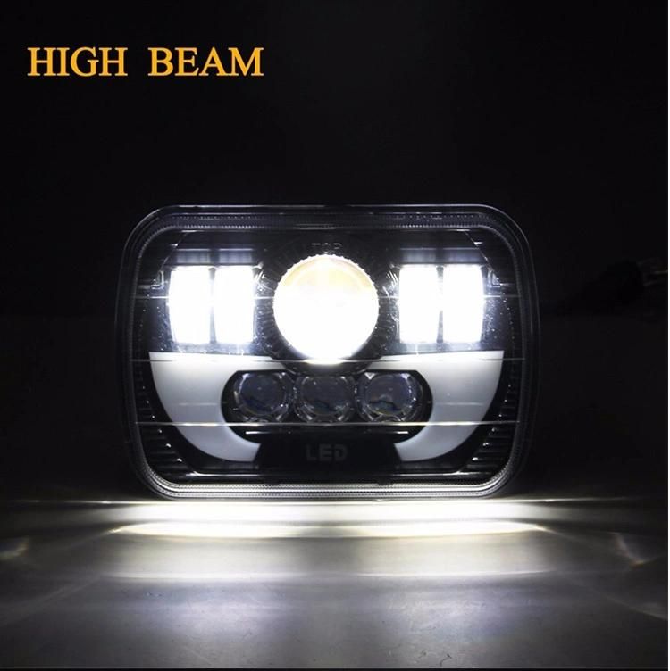 5X7" LED Headlight with DRL for Jeep Wrangler Yj Cherokee Xj Trucks 90W 7 Inch LED Square Headlight