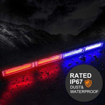 Super Bright Modes Red Blue LED Traffic Warning Light Bar