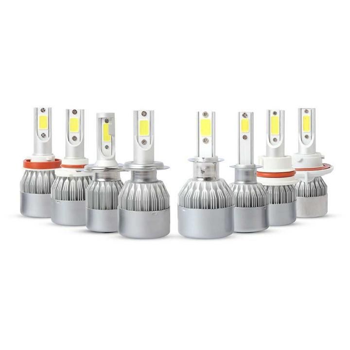 Spot Flood COB Beam Headlight 1X C6 LED Car Headlights H7 LED H4 H11 H1 H3 H13 9005 9006 72W Car Styling Lights