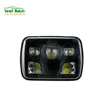 Square LED Headlight for Jeep Cherokee Xj Yj Mj 7X6 5X7 Chrome Reflector Sealed Beam Replacement Motorcycle 7 Inch Headlight DRL