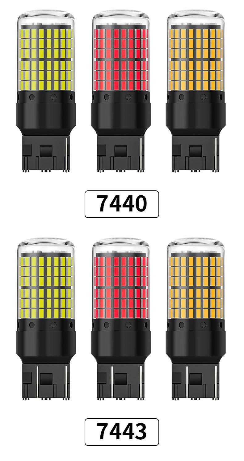 1156 1157 Brake Light 7440 7443 3157 Turn Sign Light 144SMD 3014 LED Canbus Reverse Light Bulb for Car