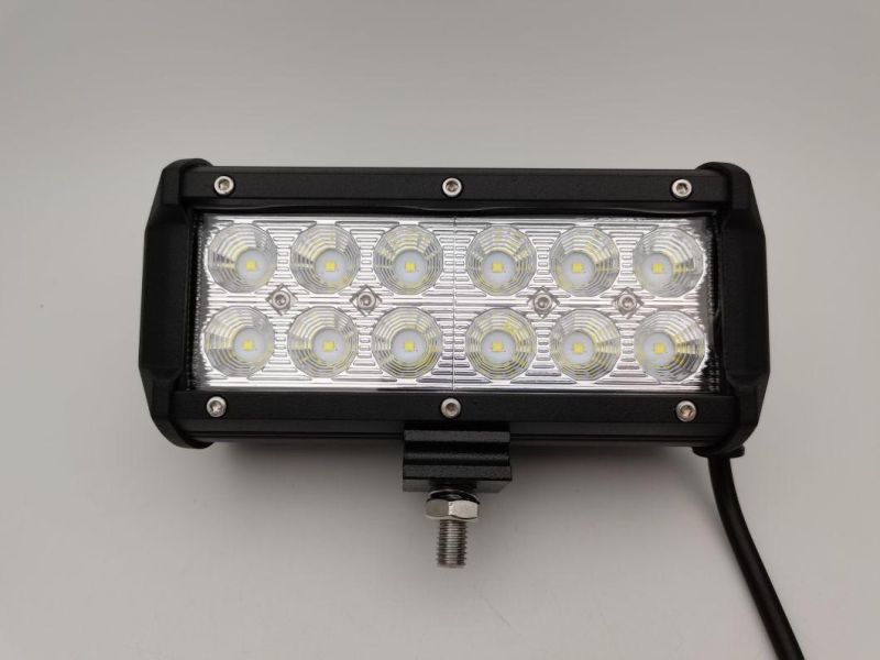 Luz De LED Auto Lights LED Spot 12V LED 7inch 36W Yellow Two Rows LED Work Light for Tractor Truck