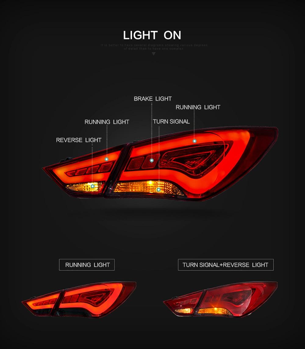 Sonata LED Tail Light Taillights Car Light for 2010 2011 2012 2013 2014