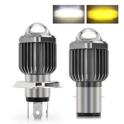 Motorcycle Lighting System Dual Color 4300K 6500K Super Bright Mini 20W 1.25 Inch Fog Light H4 H6 HS1 LED Motorcycle Headlight for Motorbikes